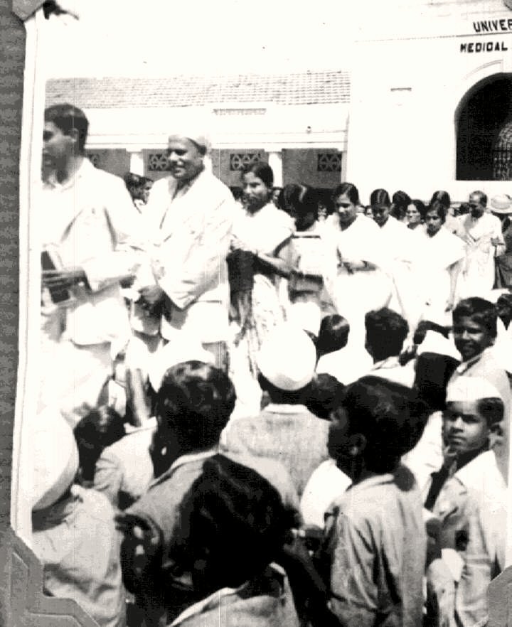Picketing outside the medical school on an examination day. The students are the ones being asked to choose.