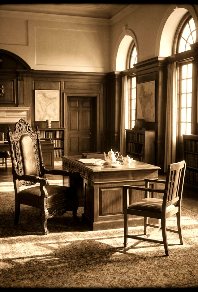 Two chairs, one table — the empire negotiates, 1931